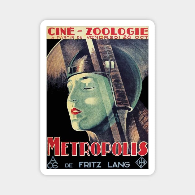 Metropolis, 1927 French Film Poster Magnet by VintageArtwork