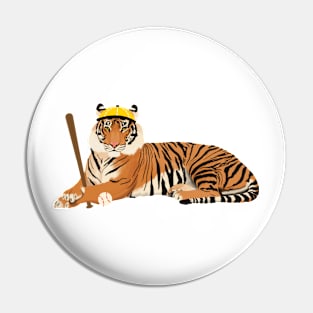 Baseball Tiger Yellow Pin