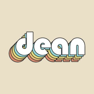 Dean - Retro Rainbow Typography Faded Style T-Shirt