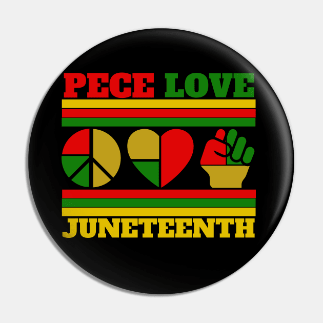 Peace Love Juneteenth Pin by FullOnNostalgia