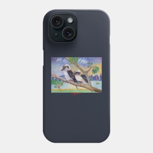 Kookaburra's sitting in a Gum tree Phone Case