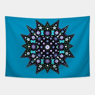 Starburst Mandala Light Blue-Purple-White Tapestry