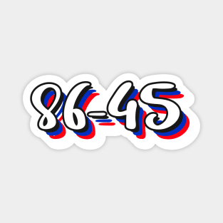 86-45 Red, White, And Blue Retro Anti-Trump Magnet