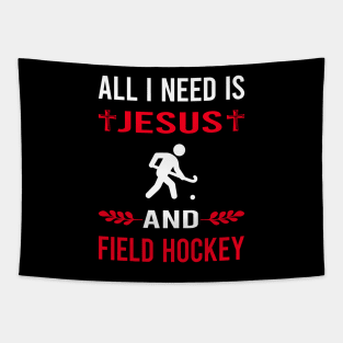 I Need Jesus And Field Hockey Tapestry