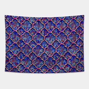 Blue Moroccan Bubble Pattern Tapestry