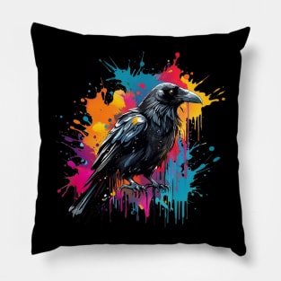black scary crow Pillow