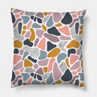 Mosaic Tiles Pink Blue Gold Purple Pillow