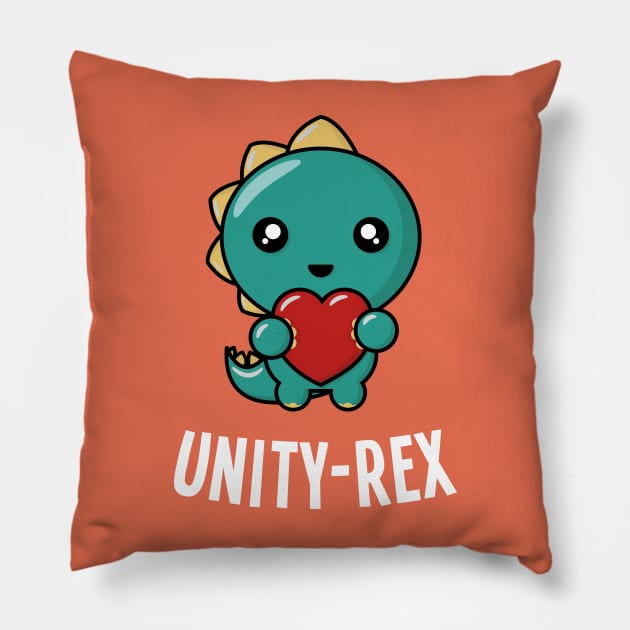 Unity Day Kind Dinosaur T-Rex Unity-Rex Anti Bullying Pillow by The Shirt Genie