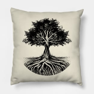 Tree Art Drawing Pillow