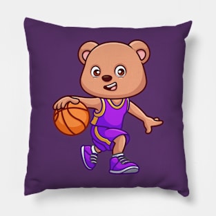 Basketball Bear Cute Cartoon Pillow