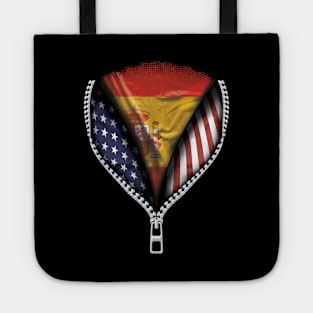 Spanish Flag  Spain Flag American Flag Zip Down - Gift for Spanish From Spain Tote