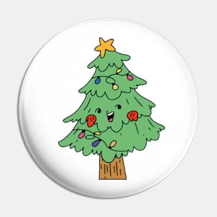 Cute Merry Christmas Tree Pin