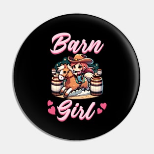 Barn Girl I Equestrian Pony Horse Fan Pin