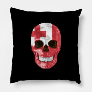 Tonga Flag Skull - Gift for Togan With Roots From Tonga Pillow