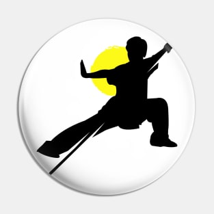 Wushu Kid Pose SIlhouette Pin