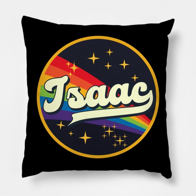 Isaac // Rainbow In Space Vintage Style Pillow by LMW Art