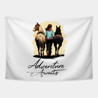 Love Horse Riding Tapestry