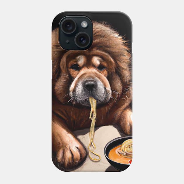 Dog eats Ramen Phone Case by maxcode