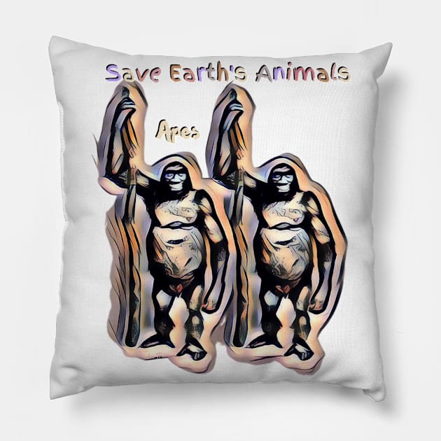 Apes Pillow by Lees Tees