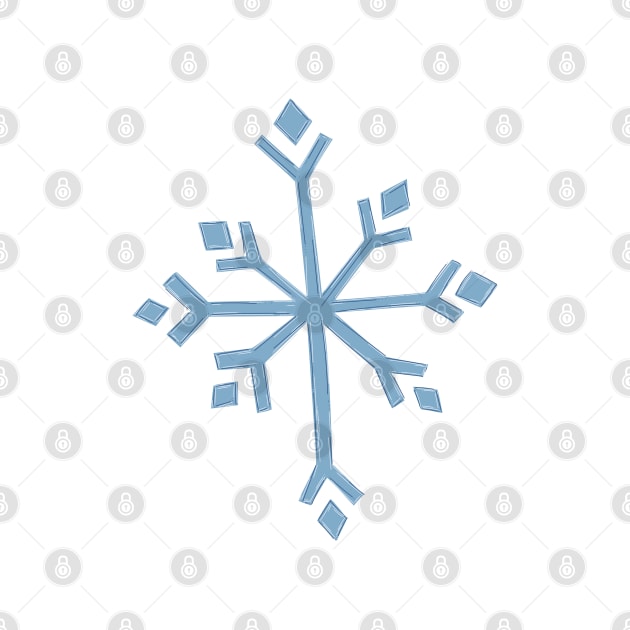 Large Snowflake Digital Illustration in Blues by Angel Dawn Design