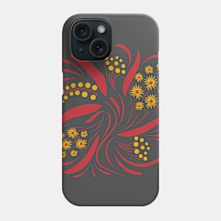 Folk floral art print  Flowers abstract art  poster Phone Case