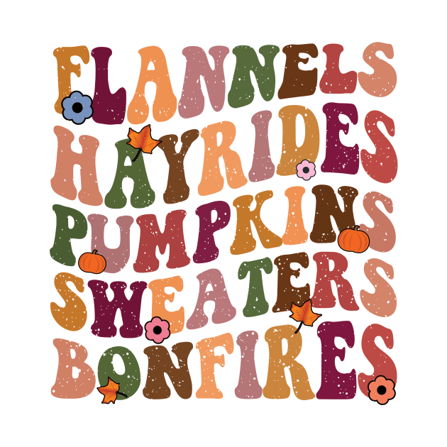 Flannels Hayrides Pumpkins Vintage Sweaters Bonfires by DigitalCreativeArt