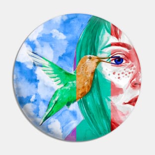 Woman with a bird Pin