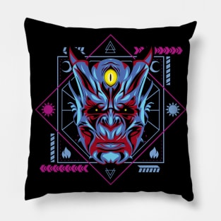 devil scary head mask Pillow