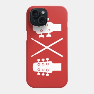 Guitar Drumsticks Bass (white) Phone Case