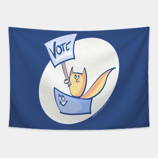 Robot & Kittycat say VOTE! Tapestry