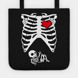 Spooky Skeleton Costume Pregnant Mommy Tote