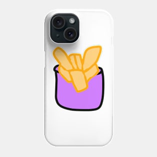 Purple box with yellow fries art Phone Case