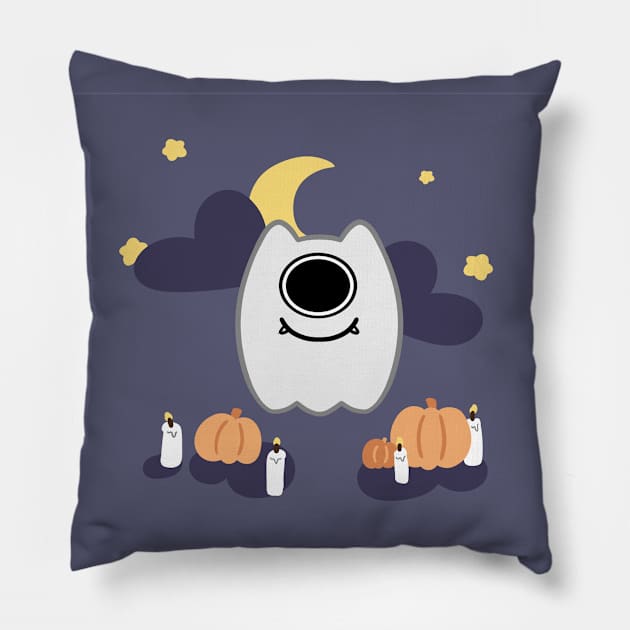 Halloween Ghost Friend Pillow by Smilemerch 