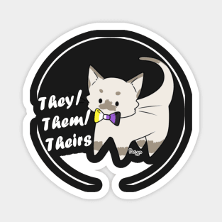 They/Them/Theirs Pronouns Kitty (v3) Magnet