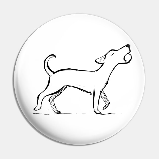 Playful pup Pin by Jason's Doodles