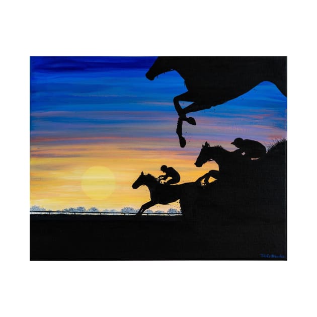 Newmarket Race Horses at Sunrise Painting by TomCrittenden