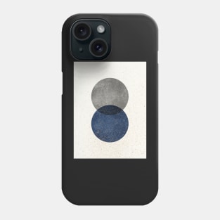 Circle Abstract - Grey Navy Blue Texture Phone Case