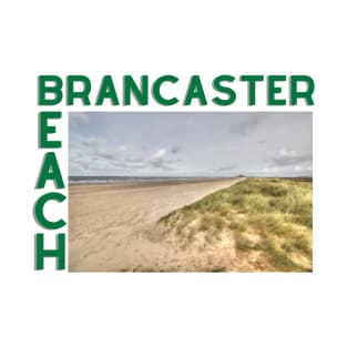 Brancaster Beach Norfolk Green Lettering T-Shirt