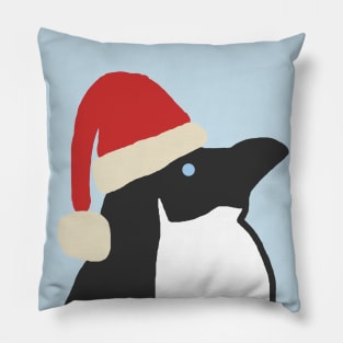 Christmas Penguin Wearing Santa Hat Pillow