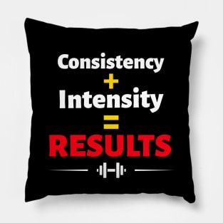 Workout Motivation | Consistency + intensity = results Pillow