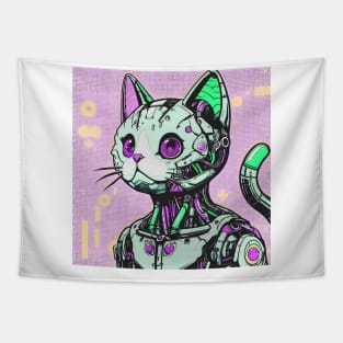 Cyborg Cat Tapestry