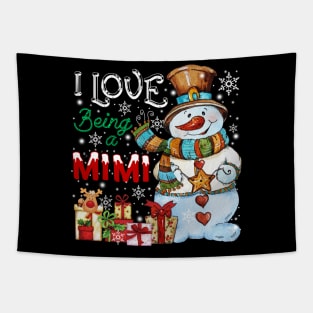I Love Being A Mimi Snowman Christmas Tapestry