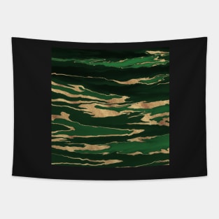 Gold Green Marble Abstract Painting Tapestry