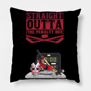 Straight outta the penalty box t-shirt hockey Pillow