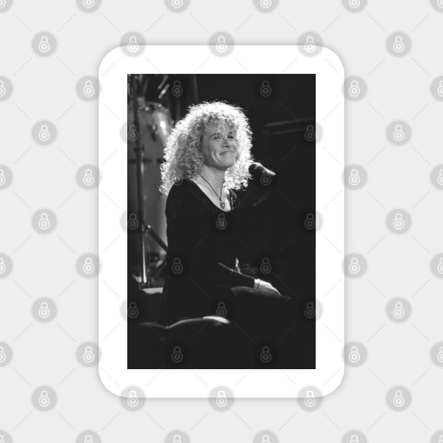 Carole King BW Photograph Magnet by Concert Photos