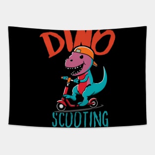 Funny E-Scooter, Dino Driving Scooter Tapestry