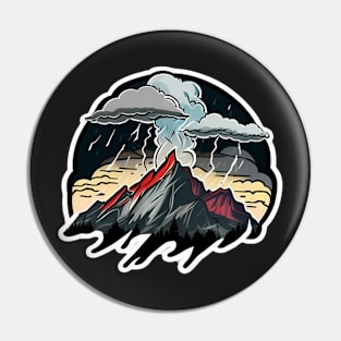 Dark Mountain Storm Sticker Pin