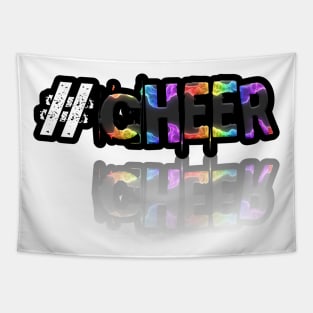 Hashtag Cheer - Girls Cheerleeder - Abstract Typography Tapestry