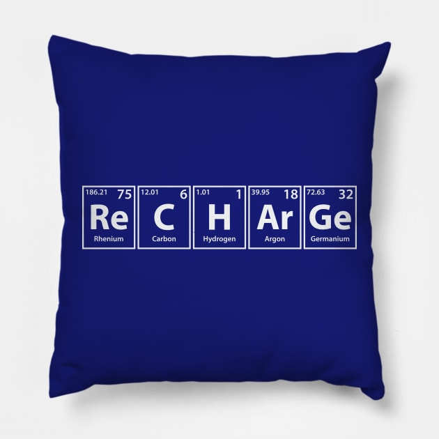 Recharge (Re-C-H-Ar-Ge) Periodic Elements Spelling Pillow by cerebrands