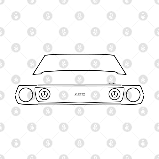 1973 AMC Javelin classic car outline graphic (black) by soitwouldseem